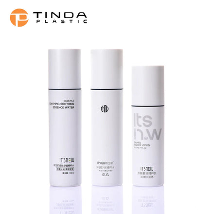 Cosmetic Skin Care Packaging 100ml Recyclable White Silk Screen Printing Plastic Bottle Wholesale Press Pump False Eyelashes