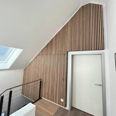 Akupanel Sound Absorting Natural Walnut Slats Wooden Wool Wall Grooved Acoustic Decorative Panel