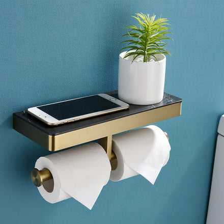 Modern Gold Toilet Paper Holders SUS304 Rolling Tissue Hanger Wall Mounted Phone Tray Storage Rack WC Shelf Bathroom Brushed