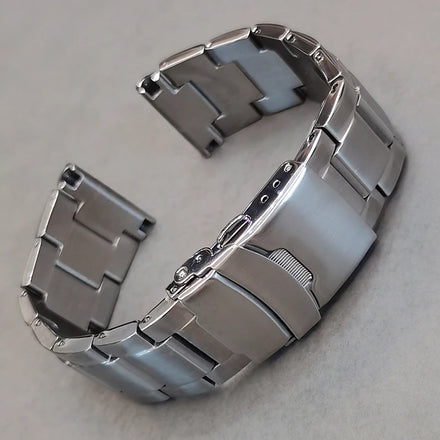 3 Beads 22mm Stainless Steel Soft Smartwatch Watch Band with Deployment Clasp