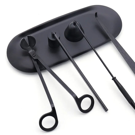 6 in 1 Candle Trimmer Kit Candle Care Tool Accessory Set Stainless Steel Wicks Scissors Manual Wicks Snuffer with Lighter