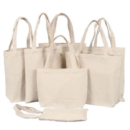 Wholesale Natural Blank Cotton Shopping Tote Bag Custom Logo Printing Plain Canvas Grocery Bags