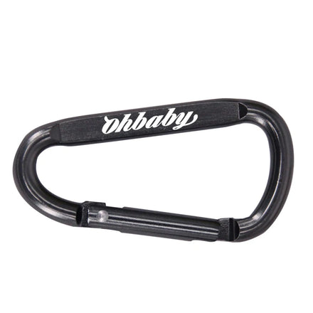 6CM Custom Laser Engraved Logo D Shape Black Metal Webbing Outdoor Climbing Aluminum Carabiner Hooks Clip GYM