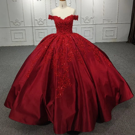 Jancember 1106 Red Long Sequins Plus Size Women Clothing Quinceanera Dresses