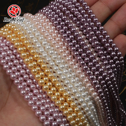 Redleaf Pearl Jewelry Round Stone Natural Oysters 6.0mm Pearls South Mother of Pearl Shell Strand