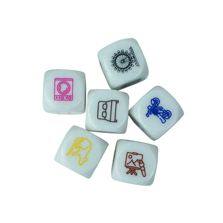 Professional D6 Side White Pearl Dice 22mm Colored Printing Acrylic Dices 10g Custom logo for Funny Indoor Game