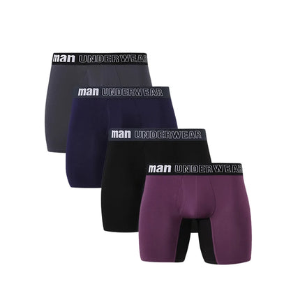 Men's Bamboo Viscose Boxer Briefs Antibacterial Breathable Printing Logo Men Underwear