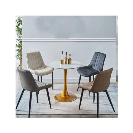 Elegant Modern Minimalist Round MDF Top Tulip Dining Table Metal Legs for Kitchen Dining Rooms Dining Room Furniture