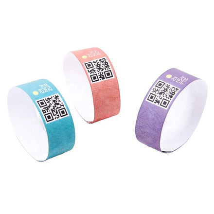 Custom Tyvek Paper Concert Festival Event Party Sticker Wrist Hand Bands Qr Code Tyvek Paper Wrist Band With Logo