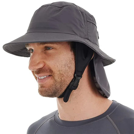 UPF 50+ Sun Protection Bucket Surf Hat with Removable Neck Flap for Surfing Boating Water-Sports Men and Women