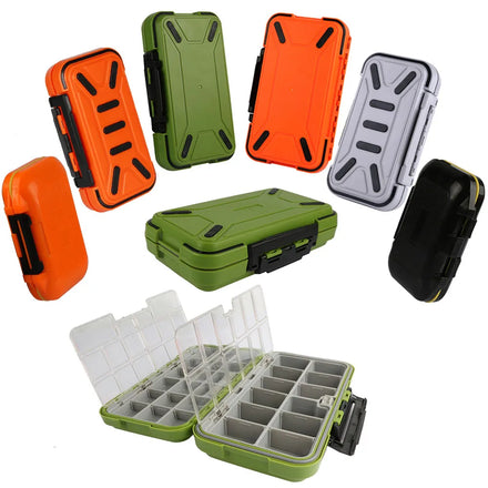 Double Sided Fishing Tackle Box 12 Compartments Bait Lure Hook Storage Box Fishing Accessories Plastic Storage Case