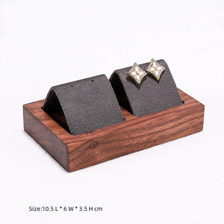 Luxury 2 Pair Earrings Walnut Wood Jewelry Earrings Stand Holder Display Pendientes Orecchini Rack Organizer