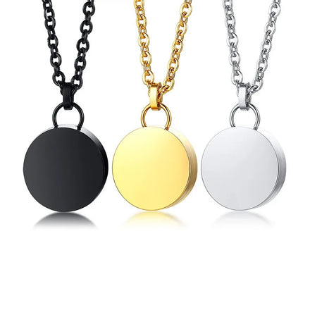 Anti Tarnish Stainless Steel Blank Round Disc Lock Photo Box Can Open High Polished Pendant Necklace
