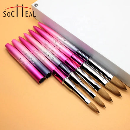 High Quality Kolinsky Hair Various Different Sizes Custom Logo Pincel Kolinski Para Uas Nails Brush for Acrylic