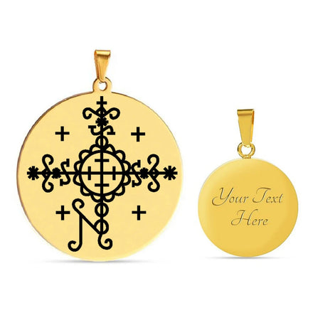 HLSS217 Papa Simbi Voodoo Loa Veve Pendant Vodoun Lwa Talisman Amulet Wicca Pagan Jewelry Stainless Steel Pendant Necklace