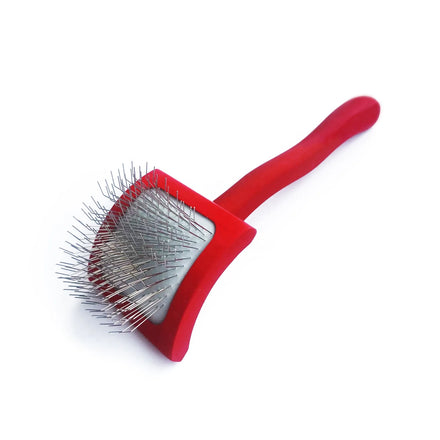 Goldpets Small Curved Wooden Pet Slicker Brush Dog Grooming and Hair Fluffing Brush for Removing Thick Undercoat Mascotas Cepill