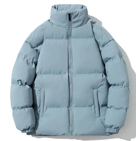 Wholesale Custom Man Stand Collar Men Winter Jacket Windproof Cotton Jacket Solid Color Warm Coat