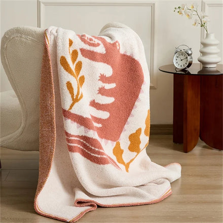 Hot Selling Lovely Cartoon Crocodile Pattern Knitted Blankets Microfiber Fluffy Baby Adult Blanket Throw Winter Warm