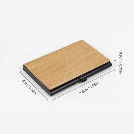 Aluminum Business Card Holder Handmade Wood Business Card Display Stand Name