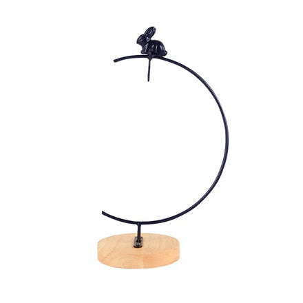 Elegant Iron Powder Coated Black Eco-Friendly Half-Circle Stand for Festival Decorations
