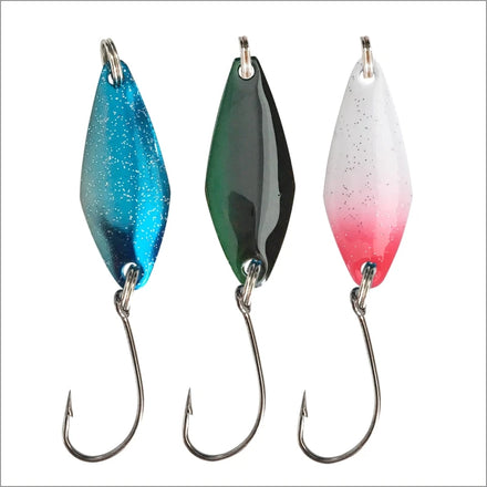 Stock Saltwater Fishing Metal Spoon Jig Lure Mini Artificial Metal Bait Spinner Hard Bait Spoon Fishing Trout Lures
