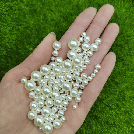 500g/bag No Hole Acrylic Pearls Beads Mix 4/6/8mm Round ABS Beads Without Hole Slime Filling Jewelry Making DIY Charms