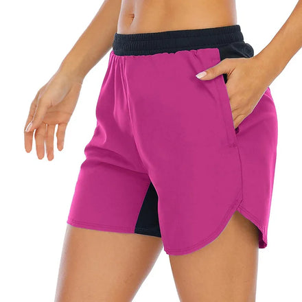 New Arrival Women Bermuda Fitness Running Shorts with Mesh Lining Breathable Zipper Pocket Gym Training Quick Dry