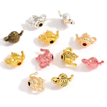 6 Colour Alloy Metal Antique Sliver Teapot Charm Jewelry Making DIY Handmade Craft 16*13mm J164