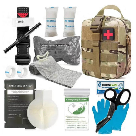 Outdoor Camping Combat-Ready Emergency Kit 60ml Capacity First Aid Bag for Travelers