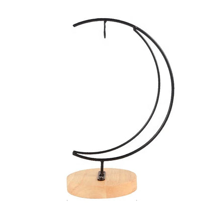 Factory Wholesale Metal & Wood Half Moon Ornament Display Stand-Eco-Friendly Durable Christmas Decor