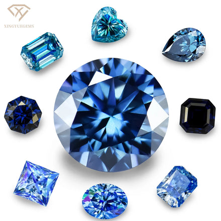 Fancy Vivid Blue Color Seriesspecial-shaped Loose Moissanite Stones 1ct-10ct VVS Moissanite