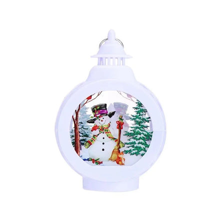 Qualisub White Plastic and Acrylic LED Storm Lantern Light Blanks Sublimation Christmas Ornament Lights for Custom Printing