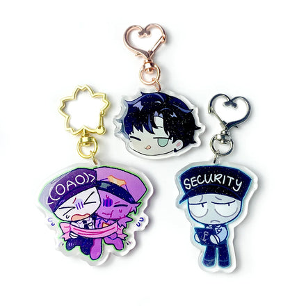 New Custom Holographic Anime Cartoon Print Charm Acrylic Photo Keychain Star Keychain