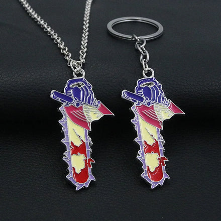 Low Price Wholesale Anime Accessories Denji Metal Pendant Keychain Chainsaws Character Necklace