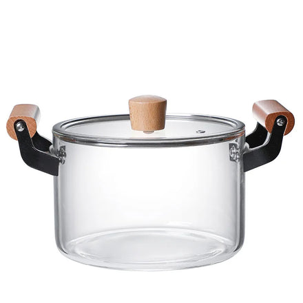 Thickened High Borosilicate Pot Double Ear Glass Soup Pot Heatable Transparent Stew Multi-function Glass Pot