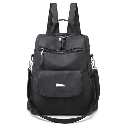 Multi-pocket Go Street Backpack Detachable Shoulder Strap Handbag PU Waterproof Girl School Bag