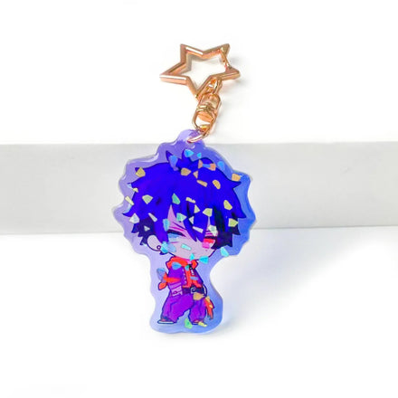 Custom Double Sided Printing Shape Cartoon Resin Acrylic Keychain Ring Acrylic Holographic Charm