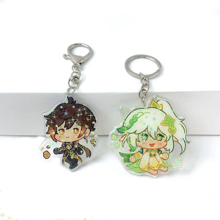 One Piece Custom Cute Anime Cartoon Design Holographic Girl Acrylic Keychain Custom Epoxy Acrylic Luxury Keychain