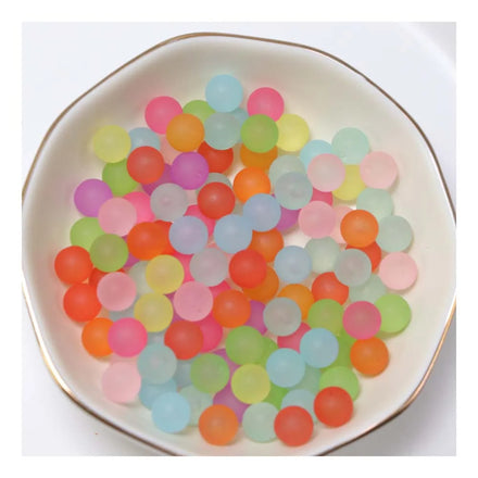 500g Mixed Round Transparent Frosted Acrylic No Hole Matte Bead for Jewelry Making DIY Bracelet Necklace Accessories Findings