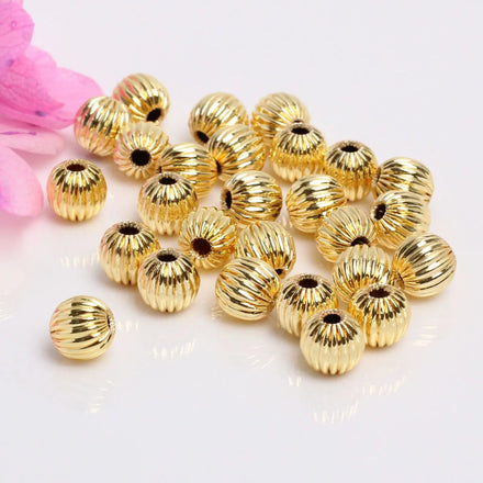 14K 18K Gold Fill Color Copper Pumpkin Shape Jewelry Beads Bracelet Necklace DIY Handmade Necklace Beads