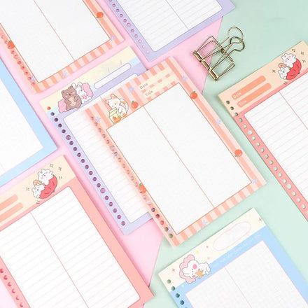 Cute 20 26 Hole Loose-leaf Notebook Replacement Core Color Inner Core Cartoon square Horizontal Grid Inner Page A5 B5