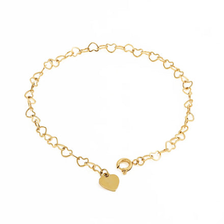 Fenny 18K PVD Gold Plated No Fade Dainty Hollow Heart Shaped Bracelet Gift for Women Stainless Steel Jewelry Wholesale