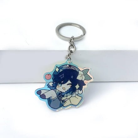 Anime Custom Cute Cartoon Anime Holographic Flash Acrylic Keychain Charm Shape Keychain