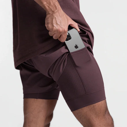 Wholesale Men's Casual Fitness Shorts Custom Compression 2-in-1 Printed Designer Nylon Gym Workout Cargo Running Shorts