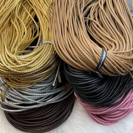 6mm PU Cord Braided PU Leather Cord for Jewelry Making