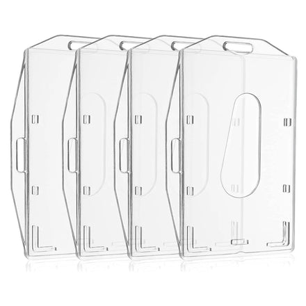 Transparent Blocking Protective Sleeve Thumb Handle Horizontal Vertical Hard Plastic Card Holder for IDs Badge Holder Accessory