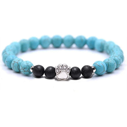 Lava Stone Bead Dog Paw Bracelet Healing Energy Natural Amethyst Aromatherapy Diffuser Stretch Elastic Yoga Beaded Bracelet