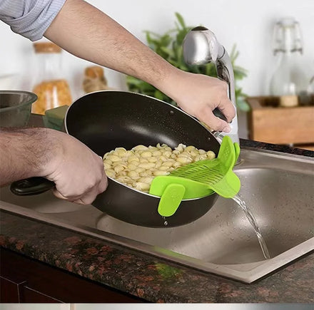 Adjustable Eco-Friendly Silicone Collapsible Foldable Kitchen Colander Strainer Heat Resistant Pot Drain Pan Drainer Strainer
