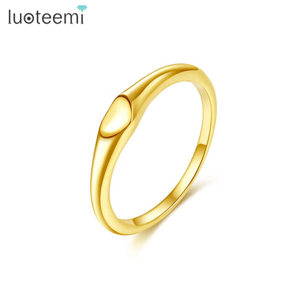 SP-LAM Custom Trendy Gold Stylish Wholesale Jewelry Simple Woman Signet Stainless Steel Heart Ring