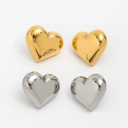 Fenny Waterproof Simple Dainty Hollow Love Heart Stud Earring Gift for Women Wholesale Stainless Steel Ladies Jewelry